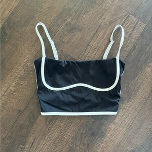 Black crop bra with white detailing - Women’s Size Small